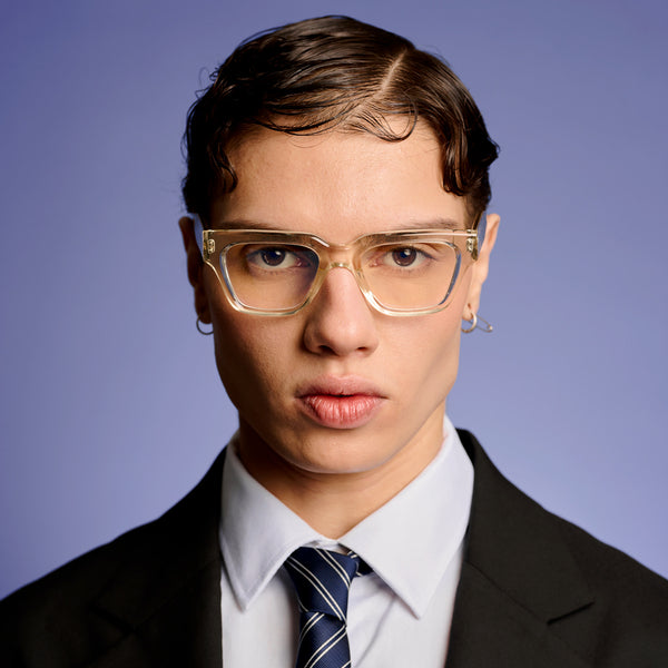 Ameos eyewear noel optical glasses in transparent frames. Unisex and handmade in Italy.