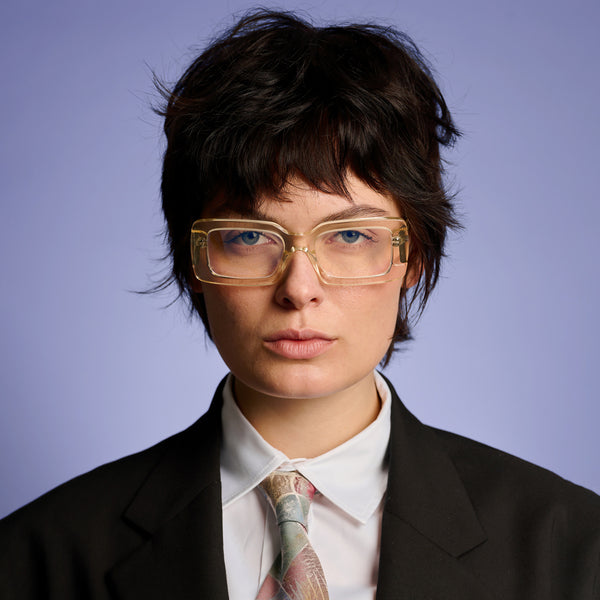 Ameos eyewear noelle optical glasses in transparent frames. Unisex and handmade in Italy.