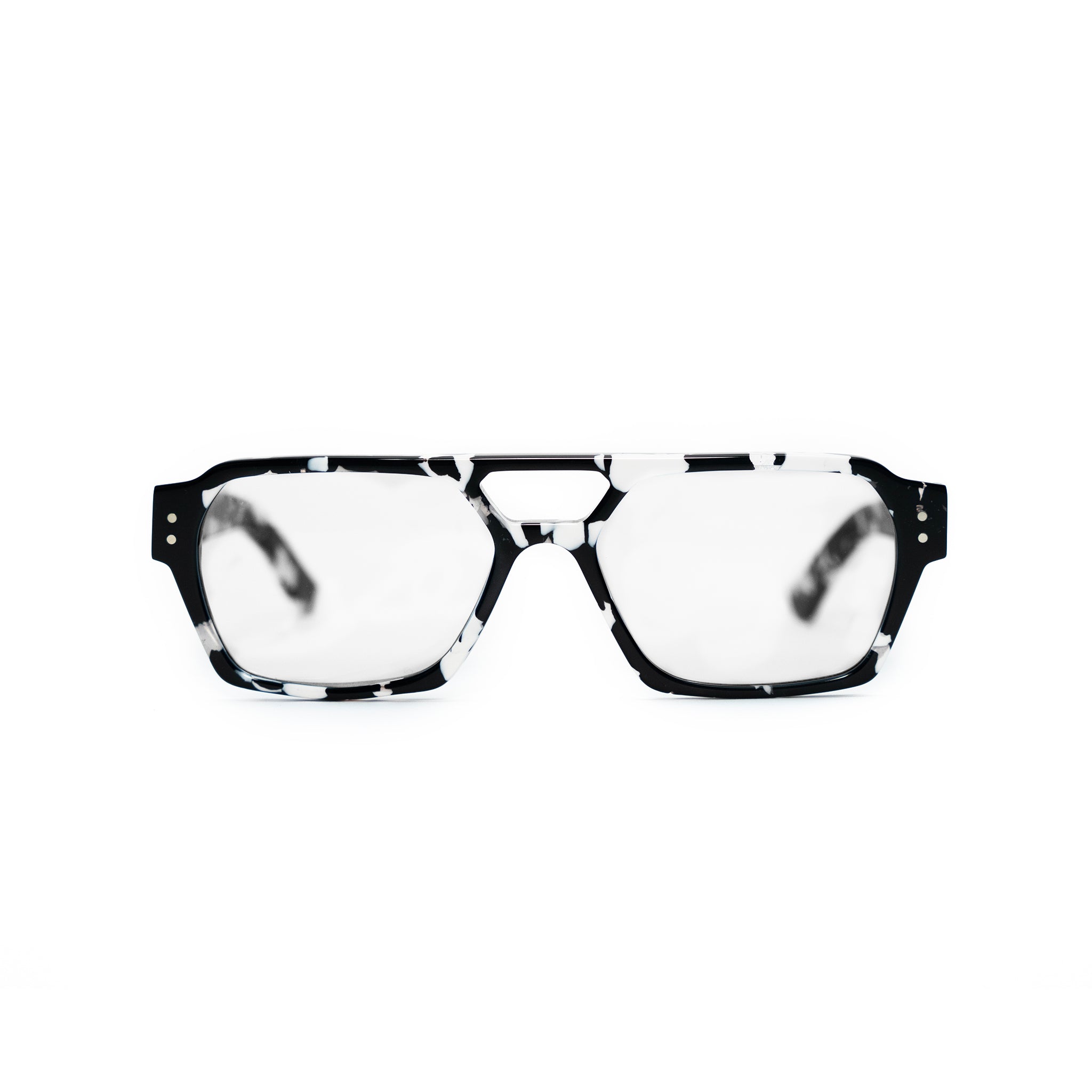 Ego optical glasses in black & white from Ameos Eyewear.