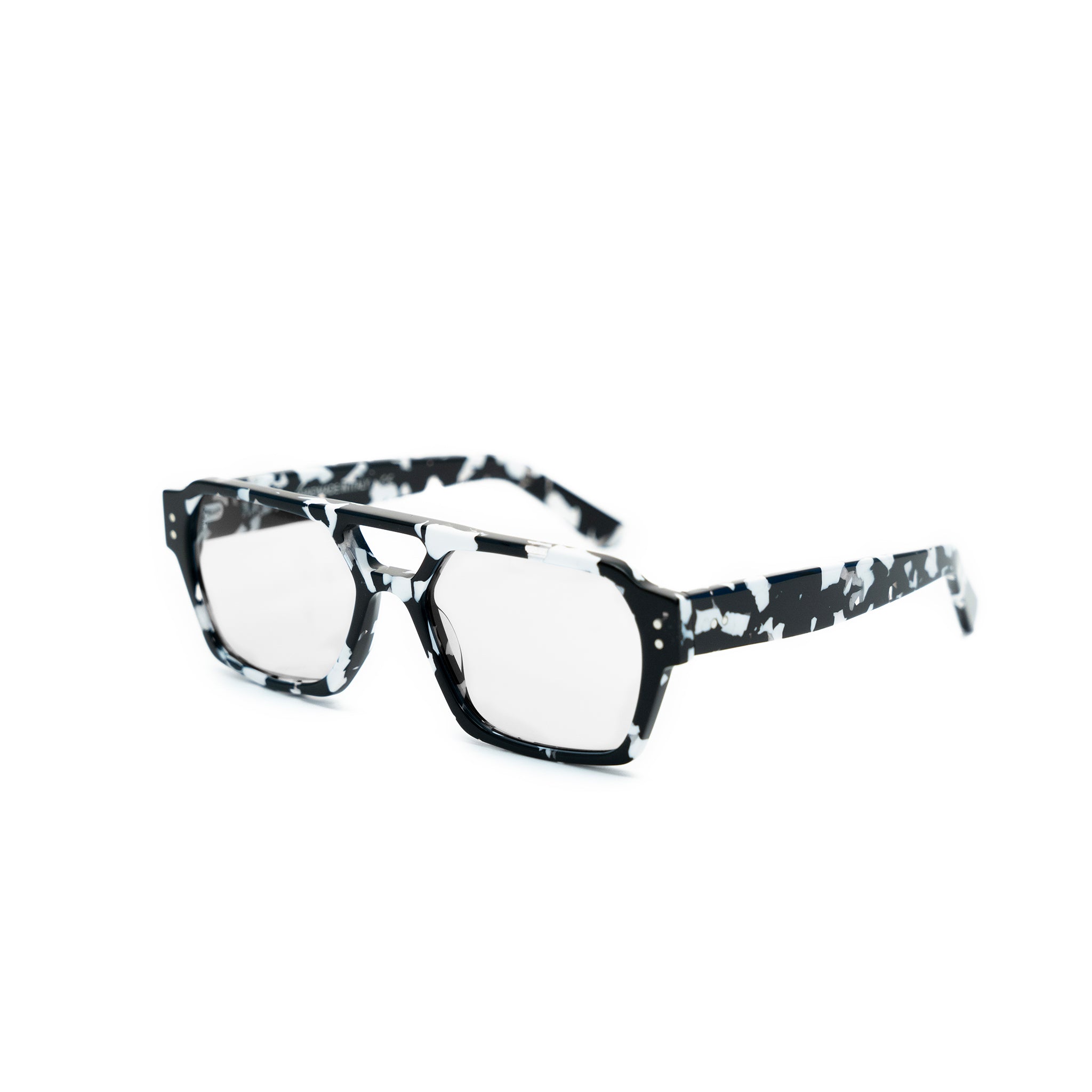 Ego optical glasses in black & white from Ameos Eyewear.