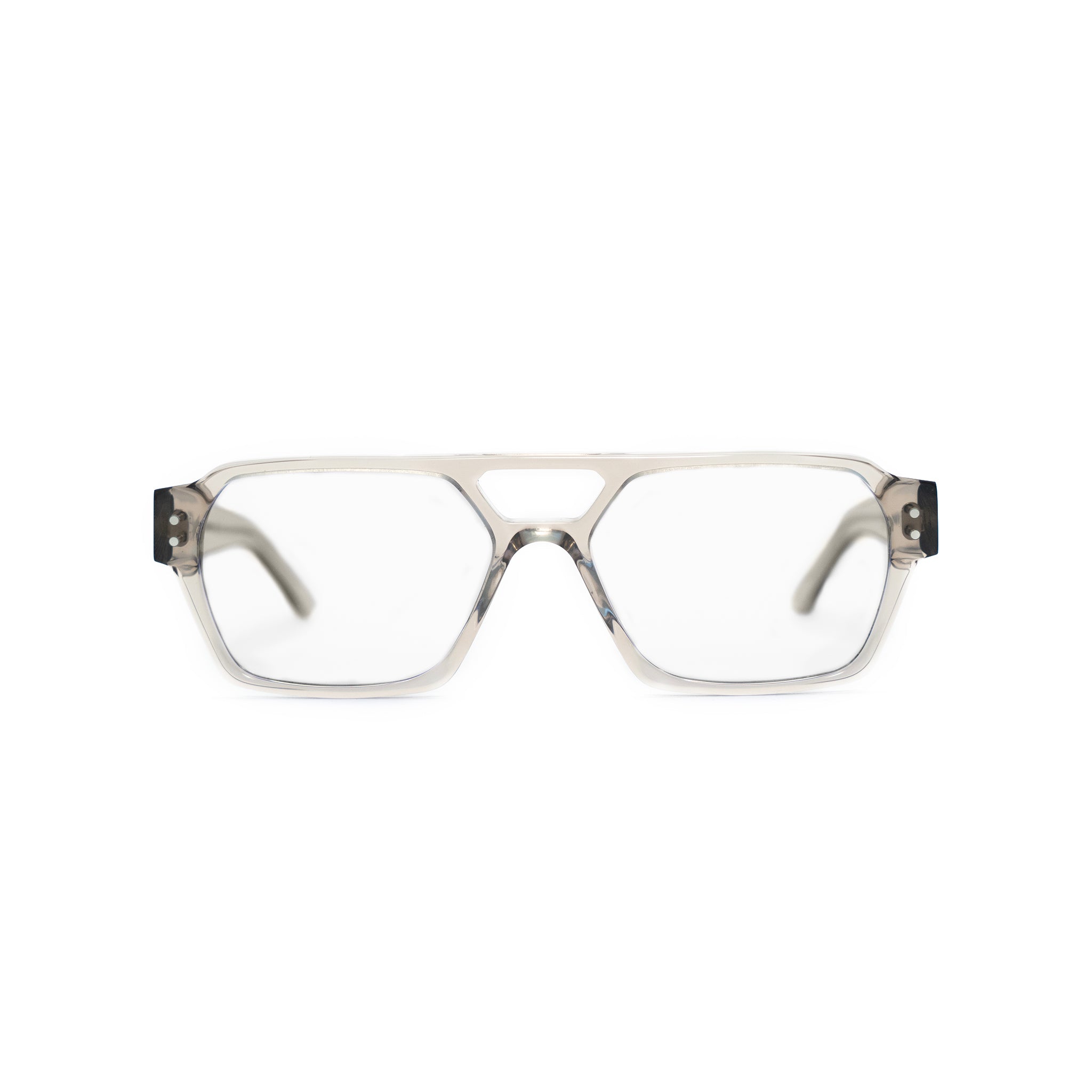 Ego optical glasses in transparent grey from Ameos Eyewear.