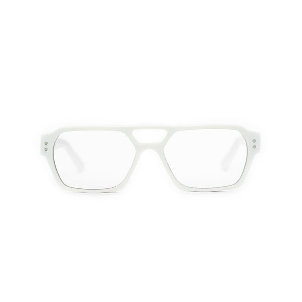 Ego optical glasses in white from Ameos Eyewear.