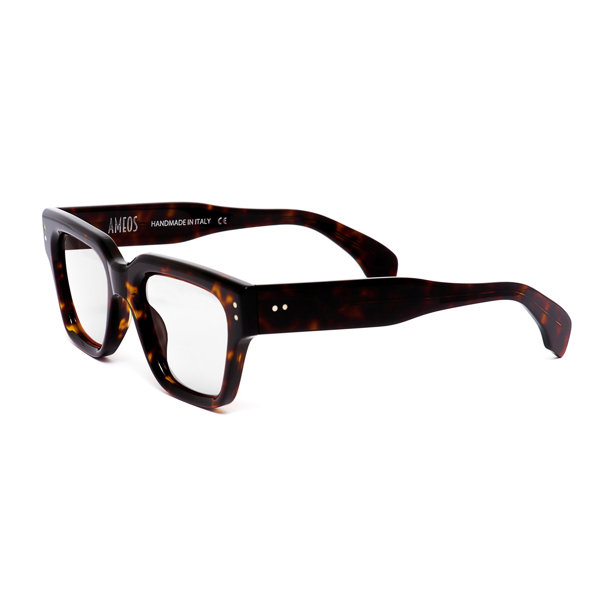 Ameos eyewear optical glasses robyn in tortoise frames. Unisex and handmade in Italy.