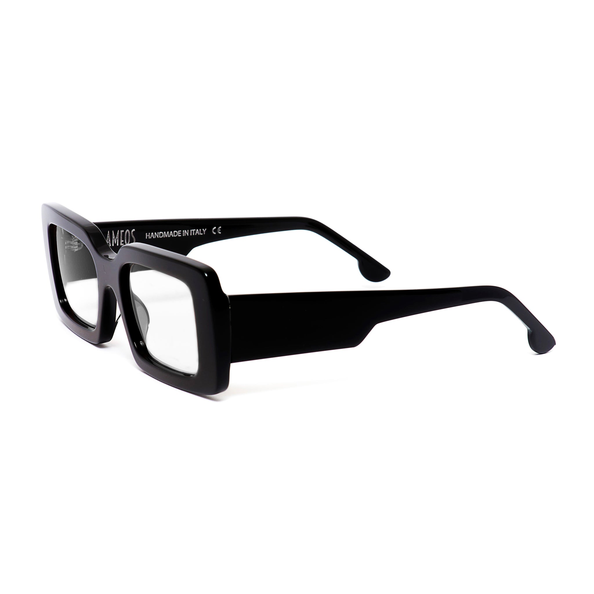 Ameos eyewear alexis optical glasses in black frames. Unisex and handmade in Italy.