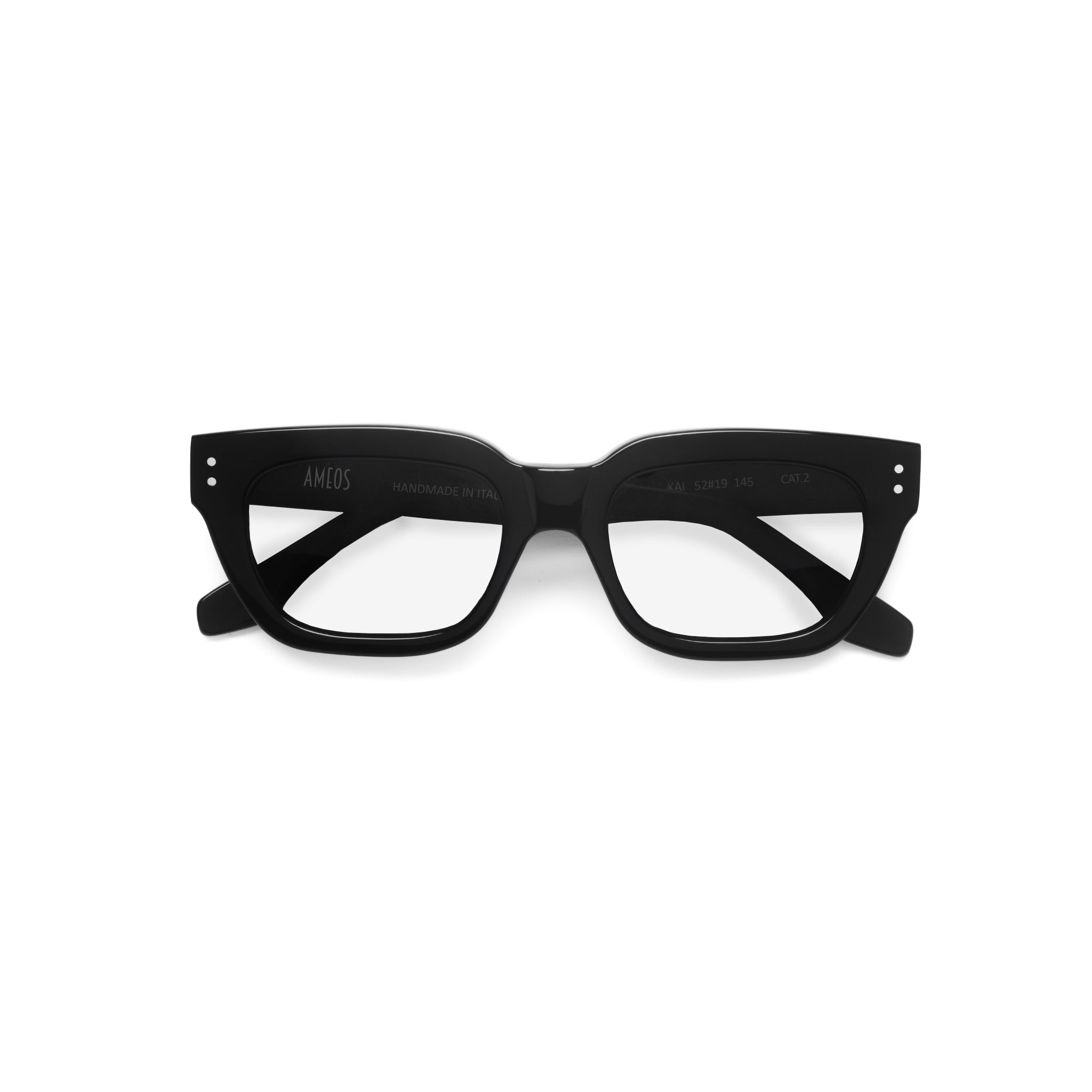Ameos Forever collection Kai optical glasses.Black frames and unisex eyewear.