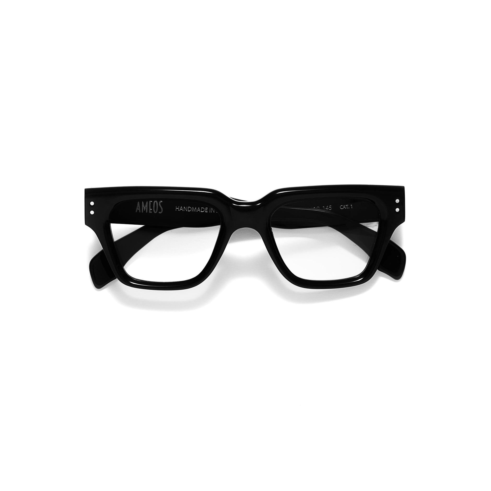 Ameos eyewear louis optical glasses in black frames. Unisex and handmade in italy.