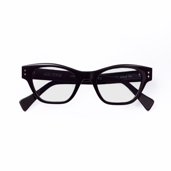 Ameos eyewear vega optical glasses in black frames, unisex.