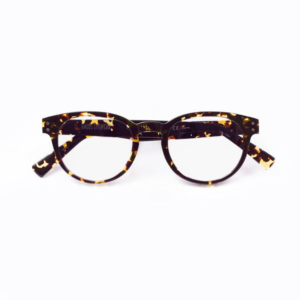 Ameos eyewear lucid optical glasses in havana frames, unisex and handmade in italy