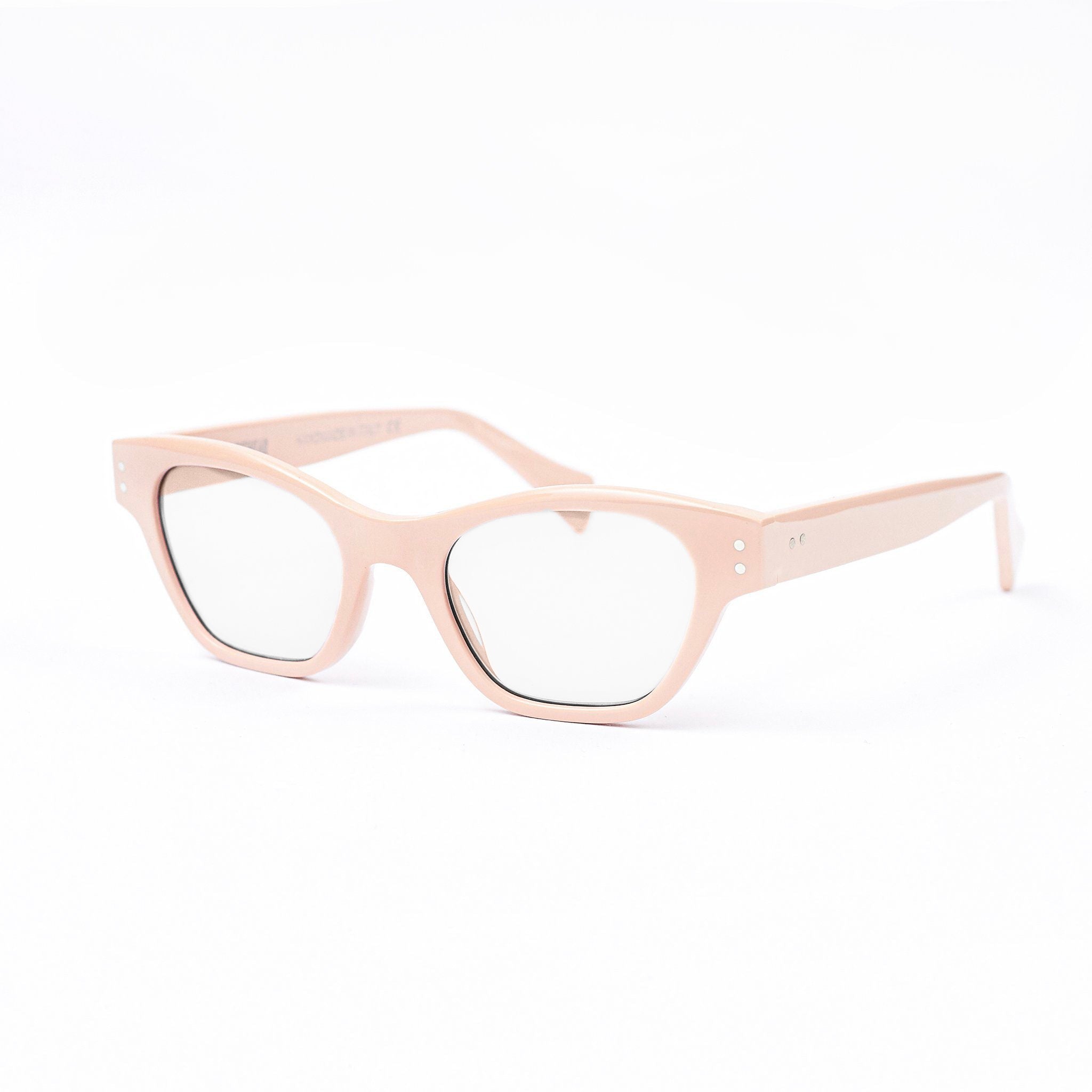Ameos Eyewear nude cat-eye optical glasses. handmade in italy and unisex