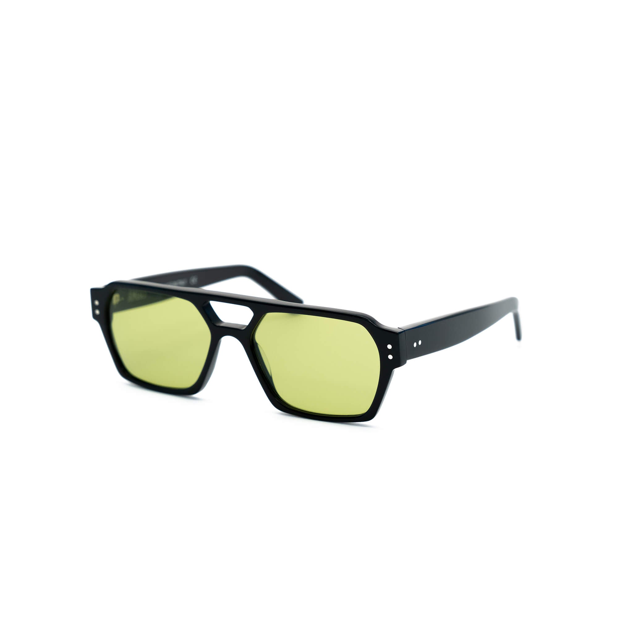 Ego sunglasses in black and green from Ameos side angle