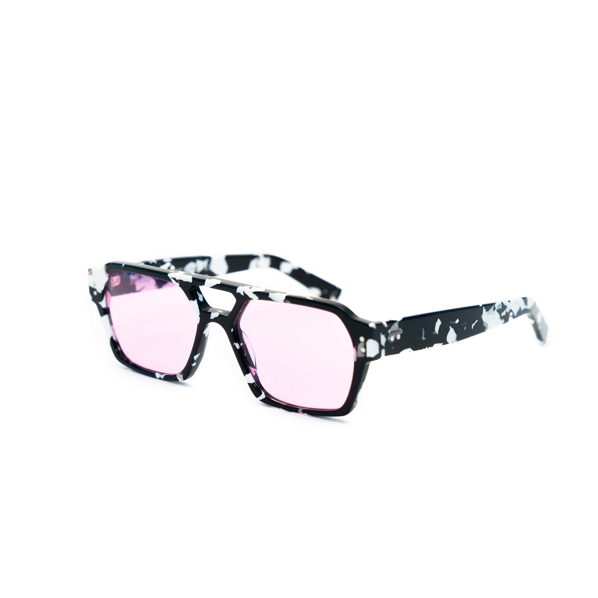 Ego sunglasses from Ameos in black & white and pink side angle